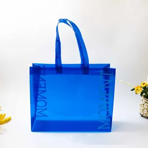shopping bags waterproof custom pvc tote custom with logo luxury pvc tote bag custom logo plastic shopping bag with handle