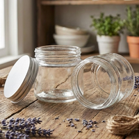Pot en verre à parois droites pour confiture, épices, fruits, cornichons, miel, aliments en conserve, 6 oz avec couvercle