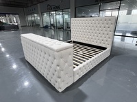 PZCN HOME Lits modernes de luxe capitonnés et confortables avec téléviseur intelligent, tailles King, Queen et Full