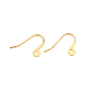 <b>Earring</b> <b>Hooks</b> with Loop | 18K PVD Gold Plated Stainless Steel French Ear Wires for DIY Dangle Jewelry Making Findings - Product Image 4