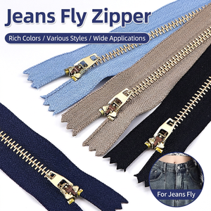 Cerniera metallica a fondo chiuso taglia 4 con denti in ottone per jeans, <span class=keywords><strong>borse</strong></span>, capi d'abbigliamento e pantaloni - Product Image 5