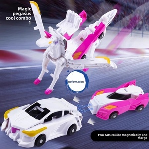 Coche de juguete Unicornio Definitivo 2 en 1: Coche Creativo que se Transforma en Robot Unicornio, Modelo de Coche de Carreras Deslizante Inercial, Deformable por Impacto - Product Image 1