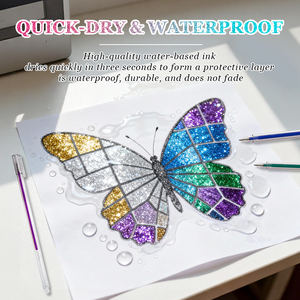 थोक जेल पेन ग्लिटर धातु जेल रंग और कला वाटरप्रूफ जेल स्याही पेन - Product Image 4