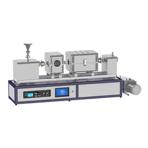 Single heating zone with 360 adjustable rotation speed rotary PECVD graphene preparation furnace for granular sample experiments