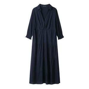 Robe longue maxi à volants superposés pour femme, coupe décontractée, en coton, style A-line, collection été 2026, fabrication OEM/ODM par une usine chinoise - Product Image 1
