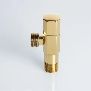 Toilet Inlet Three-Way Brass Angle Globe Valve Bathroom Accessories Brass Triangle Valve