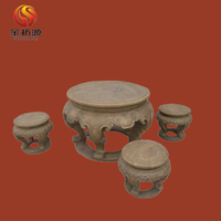 Table et tabouret de jardin en pierre de style chinois traditionnel, personnalisables, vente en gros d'usine
