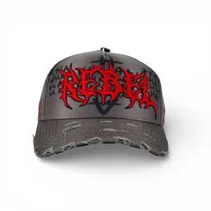 Cappelli Baseball Originali di Alta Qualità a 5 Pannelli in Cotone Strutturato con Fodera in Seta, Patch in Metallo Originale Barbas, Stile Streetwear - Product Image 2
