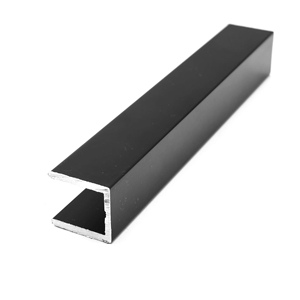 Profilo in alluminio nero opaco Hardware per porta in vetro doccia Deep U Channel - Product Image 4