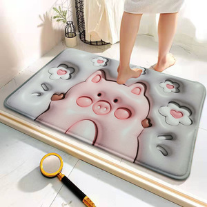 พรมอาบน้ำผ้าสักหลาด 3 มิติ ลายการ์ตูนน่ารัก รูปทรงสี่เหลี่ยมผืนผ้า ดูดซับน้ำได้ดี กันลื่น สำหรับห้องน้ำ ห้องนอน ทางเข้าบ้าน ใช้ในบ้าน - Product Image 5