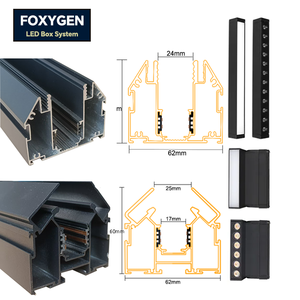 Rail encastré au design moderne 48V pour système d'éclairage sur rail magnétique à film souple pour plafond à étirement par tension LED - Product Image 2