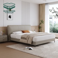 Ensemble de meubles de chambre à coucher de haute qualité, lit moderne de luxe en cuir confortable et doux, taille King ou Queen, pour chambre à coucher ou villa