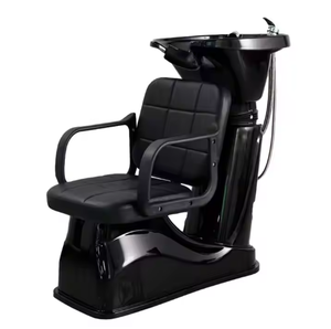 Sillón de Champú Negro Moderno con Lavabo para Salón de Belleza y Barbería - Product Image 5