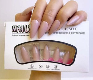 <span class=keywords><strong>Uñas</strong></span> Postizas de <span class=keywords><strong>Color</strong></span> <span class=keywords><strong>Carne</strong></span>, Simples, para Manicura Diaria, 24 Piezas, Tamaño Completo, Personalizables, Venta al Por Mayor - Product Image 4