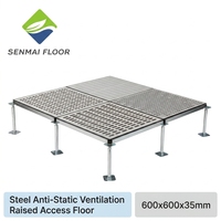 Plancher surélevé antistatique perforé en acier, panneau de ventilation ESD pour salle de serveurs, salle blanche, salle informatique SENMAI