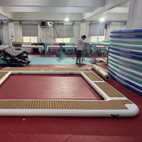 Plateforme flottante gonflable antidérapante pour piscine, quai flottant en bois, île radeau, fournie par le fabricant