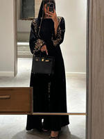 Abaya Ouverte Perle de Luxe, Dorée et Embellie, Style Français, pour Femme Musulmane, Robe de Dubaï 2026 en Gros