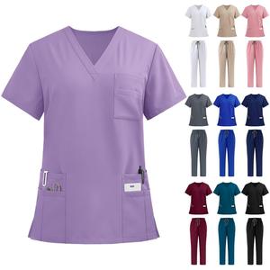 Ensembles de gommages pour salons de beauté, haute qualité, logo personnalisé, extensibles, anti-rides, pour infirmières, esthéticiennes, vêtements de travail et animaleries - Product Image 1