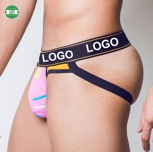 Logo personnalisé rose Jockstrap sous-vêtements pour garçons gays impression <span class=keywords><strong>drôle</strong></span> <span class=keywords><strong>string</strong></span> pour <span class=keywords><strong>homme</strong></span> - Product Image 1