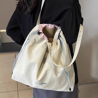 Sac fourre-tout décontracté en toile imperméable pour étudiantes, nouvelle collection été 2025, grande capacité, polyvalent, en polyester