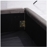 Pouf de rangement moderne rembourré capitonné avec tête de lit douce taille Queen et cadre en plastique