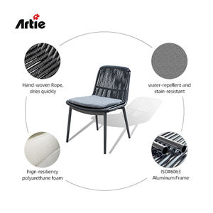 Artie, muebles modernos de lujo para Patio, sillas de mesa de jardín, marco de aluminio recubierto eléctrico, restaurante, comedor, juego de mesa al aire libre - Product Image 5