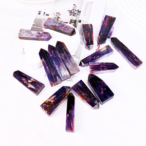 Nuovo arrivo viola viola torre di cristallo rosa tormalina <span class=keywords><strong>Lepidolite</strong></span> pietre curative di intaglio punta della bacchetta per la decorazione - Product Image 2