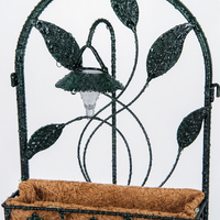 Support de plante solaire écologique avec paniers rectangulaires en fibre de coco et cadre en fer forgé pour la décoration de jardin et de patio, usage quotidien