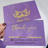 Carte de remerciement holographique personnalisée pour les petites entreprises