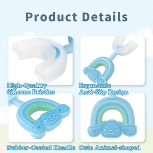 Bán Buôn Tùy Chỉnh An Toàn Silicone Hình Chữ U Trẻ Em Củ<span class=keywords><strong>a</strong></span> Bàn Chải Đánh Răng Thường Xuyên Sử Dụng Trẻ Em Chăm Sóc Răng Miệng Sản Phẩm Massage Kẹo Cao Su Bé Bàn Chải Răng - Product Image 4