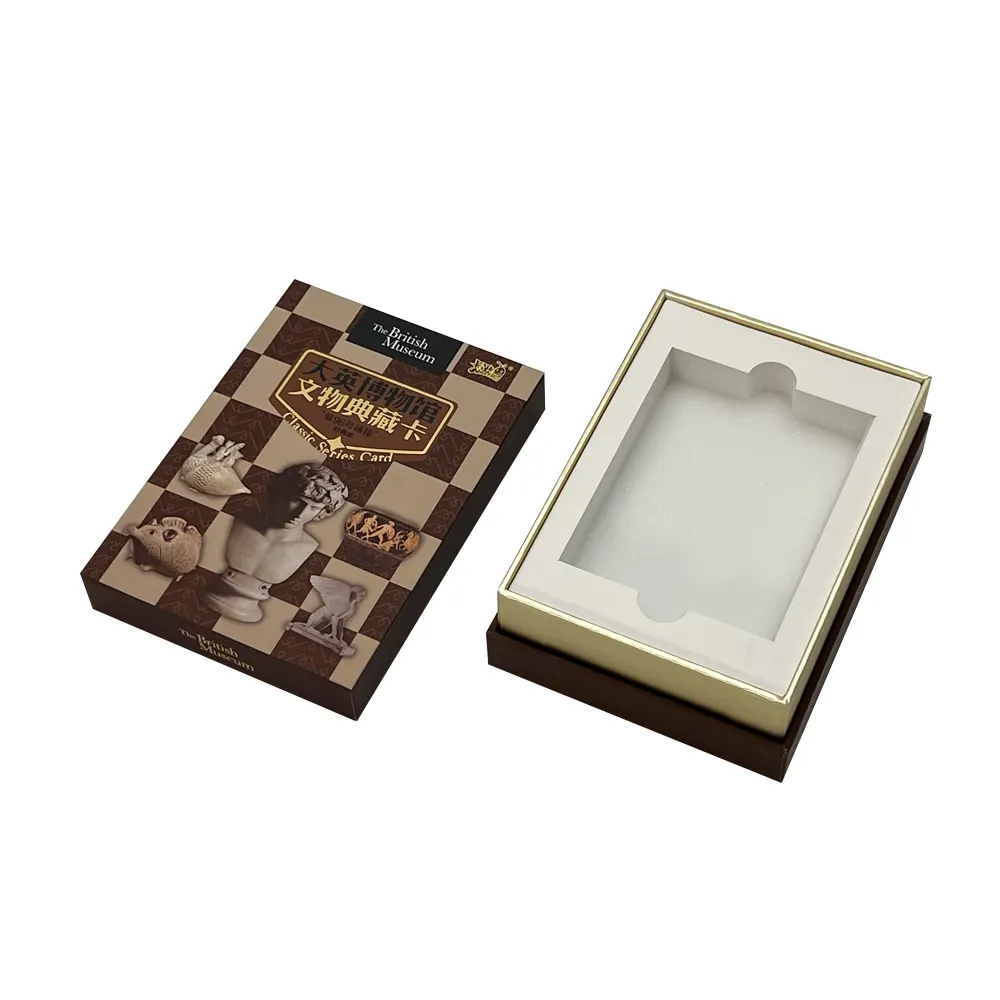 Rigid custom logo print two piece hard cardboard card packaging box for game cards