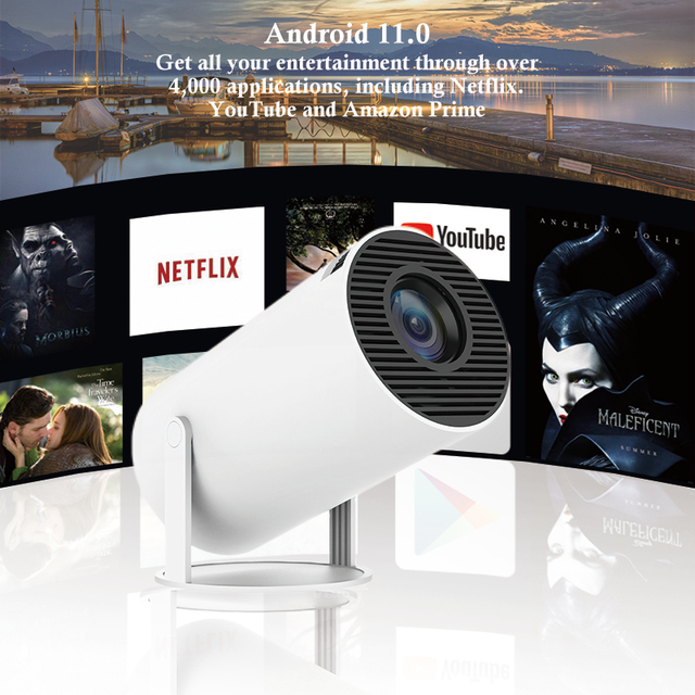 HOT Selling 4K  Full Hd Home Private Theater Projector Mini Smart Android Projector Wifi 6 Android LCD Projector