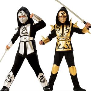 Disfraz de Ninja para niños Disfraz de escenario para niños para fiesta de Halloween Ninja Lord Juego de rol Traje de <span class=keywords><strong>tres</strong></span> piezas - Product Image 1
