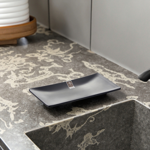 Plaque rectangulaire en plastique mélamine <span class=keywords><strong>noir</strong></span> <span class=keywords><strong>mat</strong></span>, 2 pièces, bon marché pour restaurant - Product Image 3