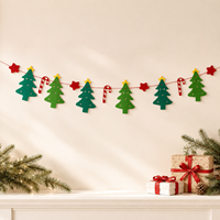 Guirlande de Noël en feutre doux, légère et réutilisable, décoration suspendue personnalisée pour fêtes de fin d'année