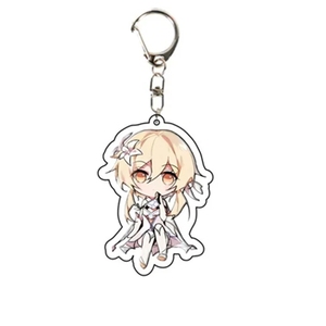 Simpatico portachiavi Genshin impatto Noelle Amber Mona Barbara Klee Diluc <span class=keywords><strong>Fischl</strong></span> gioco di saccarosio accessori per ciondoli in acrilico fan regalo di Natale - Product Image 4