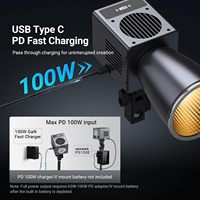 Lampe vidéo LED mini NEEWER 60W avec batterie 50Wh/charge rapide PD 100W, contrôle APP/2.4G/NFC, COB bicolore dimmable pour studio