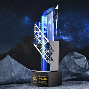 Trophée en cristal personnalisé créatif atmosphère de haute qualité science et technologie sens de l'ingénierie du bâtiment trophée en métal prix - Product Image 2