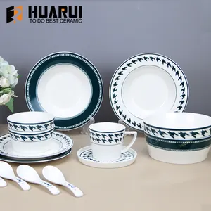 Wholesale high quality ceramic dinner set navy blue dinnerware set crockery bone china dinner set