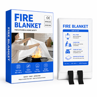 Couverture anti-feu en fibre de verre 40*40 pouces, marque privée, emballage en boîte de vente au détail pour la sécurité domestique et les situations d'urgence