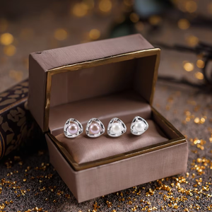 Groothandel Vrouwen Zoetwater Parel Ketting Mode Sieraden Kettingen Hanger Oorknopjes 925 Sterling Zilveren Parel Sieraden Set - Product Image 5