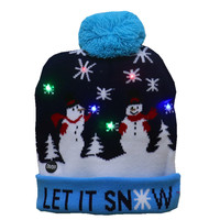 Nuovo Cappello Natalizio LED a Tema Cartone Animato, Lavorato a Maglia di Alta Qualità con Luci Colorate, per Adulti e Bambini, Decorazione Natalizia a Tema Dinosauro