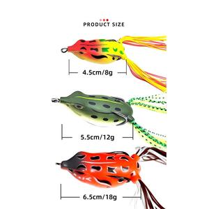 Appât grenouille en plastique souple 8g/12g/18g appât artificiel pour la pêche, appât souple grenouille de pêche leurre grenouille de pêche - Product Image 3