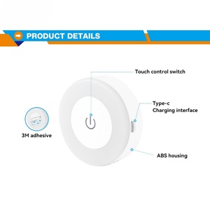 Lampes murales magnétiques rechargeables à 3 modes pour la maison moderne, avec capteur tactile, lumière de nuit LED pour chambre à coucher - Product Image 2