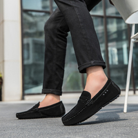 Chaussures décontractées pour hommes en gros, personnalisées, grandes tailles, chaussures bateau, mocassins Penny en peau d'alpaga, chaussures plates à enfiler, respirantes