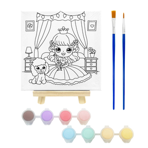 Jouets à dessiner 12 couleurs Enfants Image par numéros Dessin sur carton Art Peinture Jouet Peinture par numéros Kit - Product Image 4