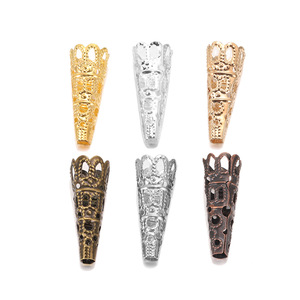 Composant de pendentif porte-fleur en alliage, perle entretoise conique à coupe baguette, 8x23mm, pour la création de colliers et accessoires de bijoux DIY - Product Image 4