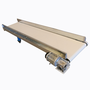 CE-gecertificeerde, op maat gemaakte transportbanden van 304 roestvrij staal, food grade, met PU-band, automatische snelheidsregeling, 500 mm breed, 2 m lang. - Product Image 1