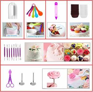Disposable <b>Silicone</b> 137-Piece Non-Stick Stainless Steel Round Cake Decorating Supplies Kit <b>Baking</b> Moulds Tools Dessert Bag - Product Image 4