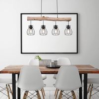 Rétro Chic Intérieur Chic Lustre Pendentif Lumière Moyen Sizer Faisceau En Bois Plafond Spot Grille Pendentif Lumière pour Salle À Manger Utilisation